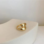 Eleganter Ring Tropfenform Gold