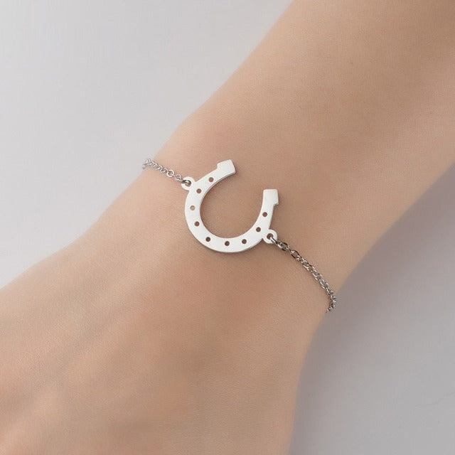 Gourmette Hufeisen Armband Hufeisen Glücksbringer Silber