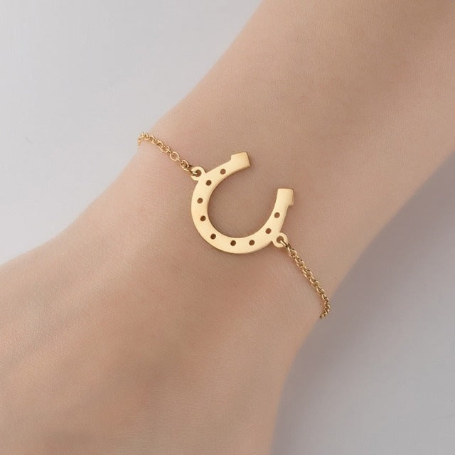 Gourmette Hufeisen Armband Hufeisen Glücksbringer Gold