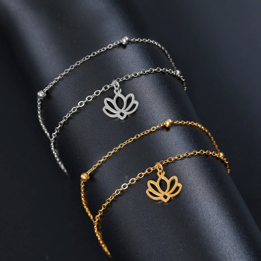 Lotusblüten-Armband für Damen aus Silber