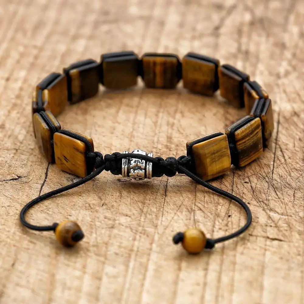 Gourmette Tigerauge Damen Armband mit Kordel