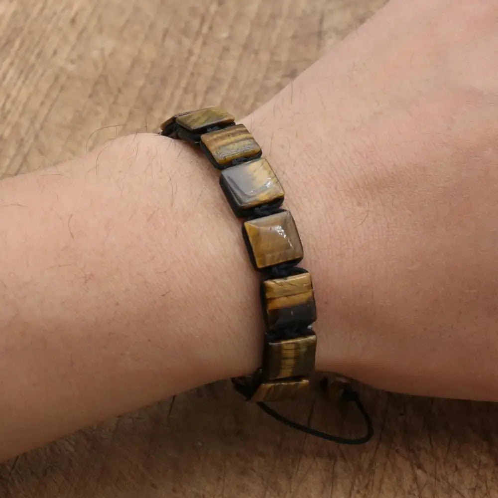 Gourmette Tigerauge Damen Armband mit Kordel