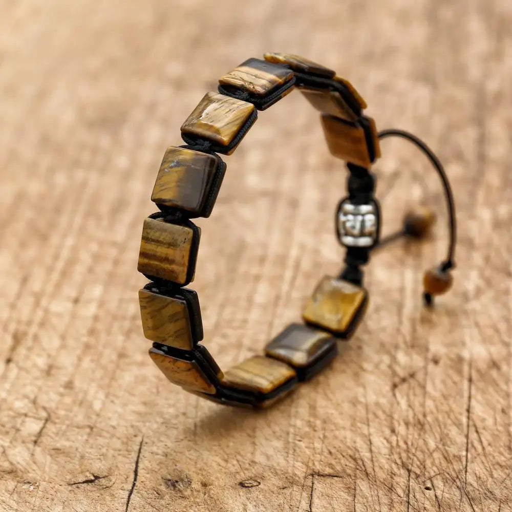 Gourmette Tigerauge Damen Armband mit Kordel