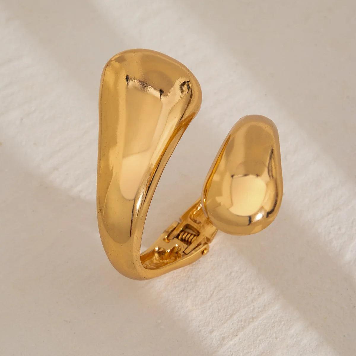 Großes Gourmette-Armband Wassertropfen gold