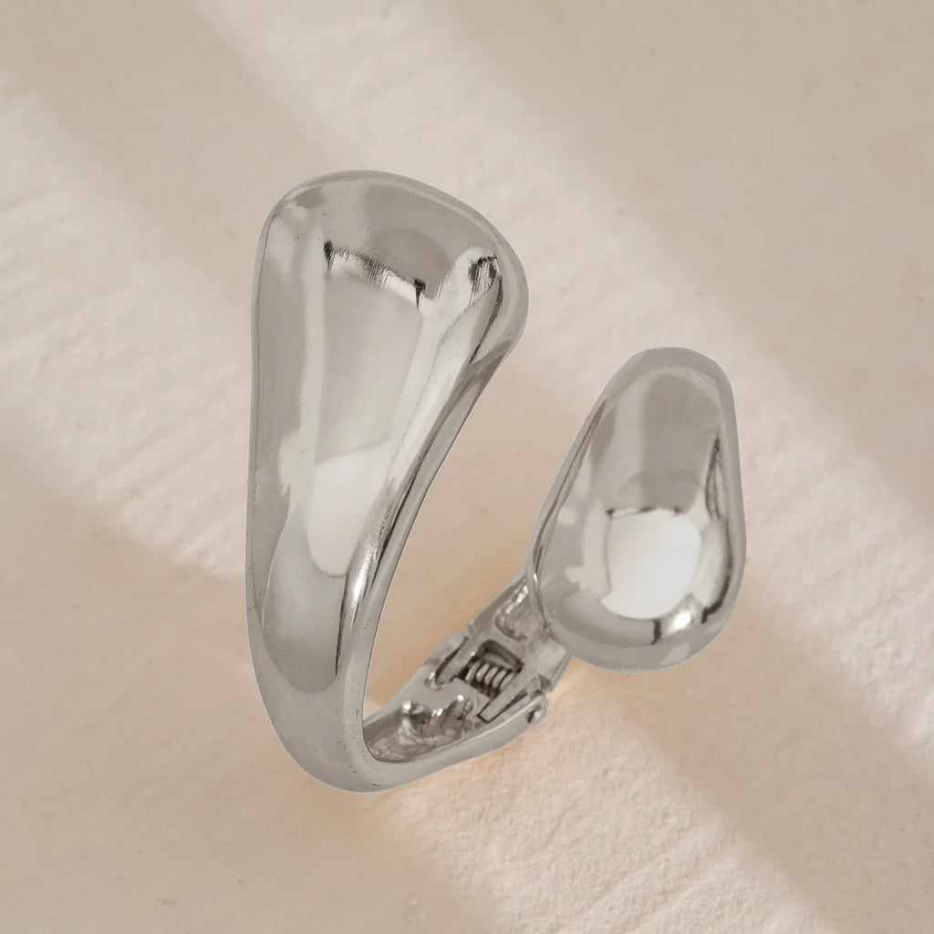 Großes Gourmette-Armband Wassertropfen silber