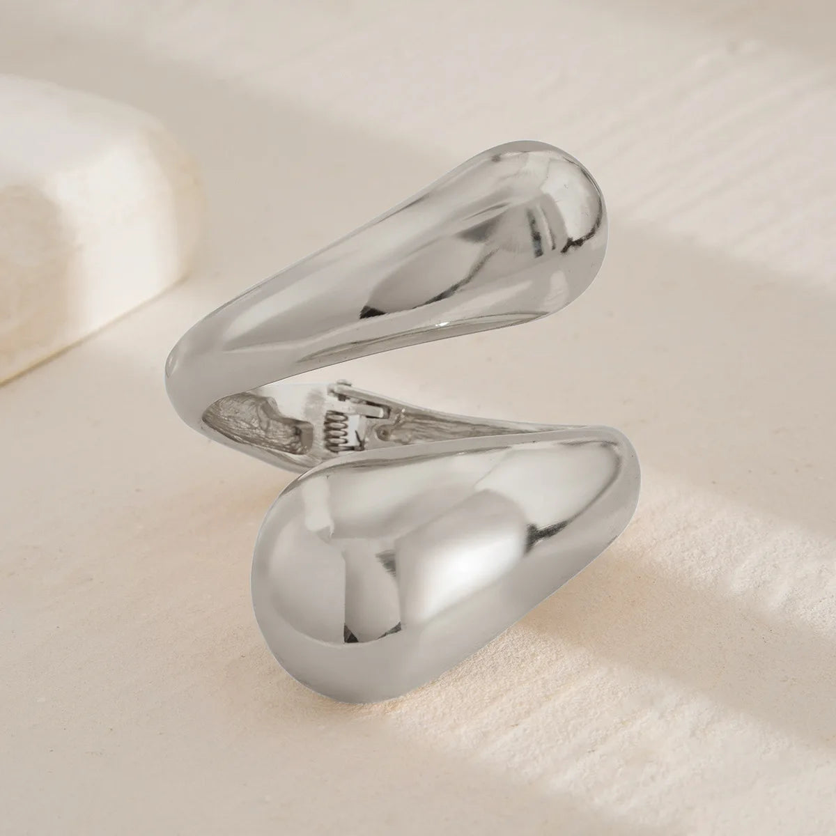 Großes Gourmette-Armband Wassertropfen silber