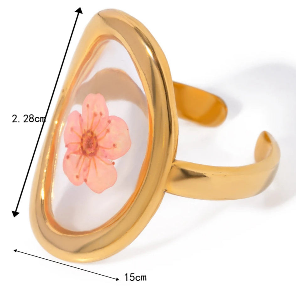 Großer Ring Blumenring im transparenten Rahmen