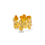 Großer Ring Blumen mit 5 goldenen Blütenblättern