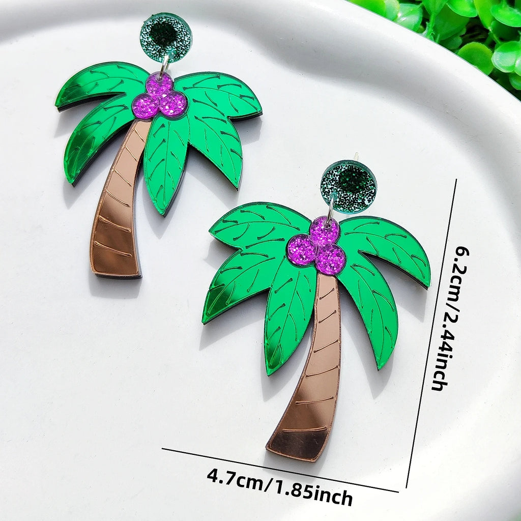 Große bunte Ohrringe Palme