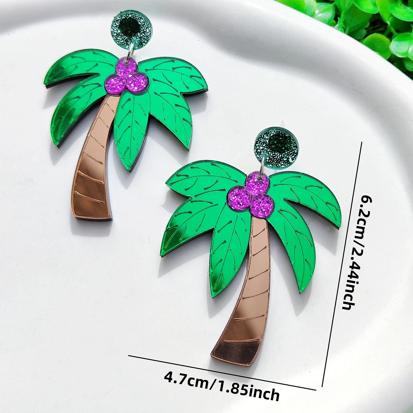 Große bunte Ohrringe Palme