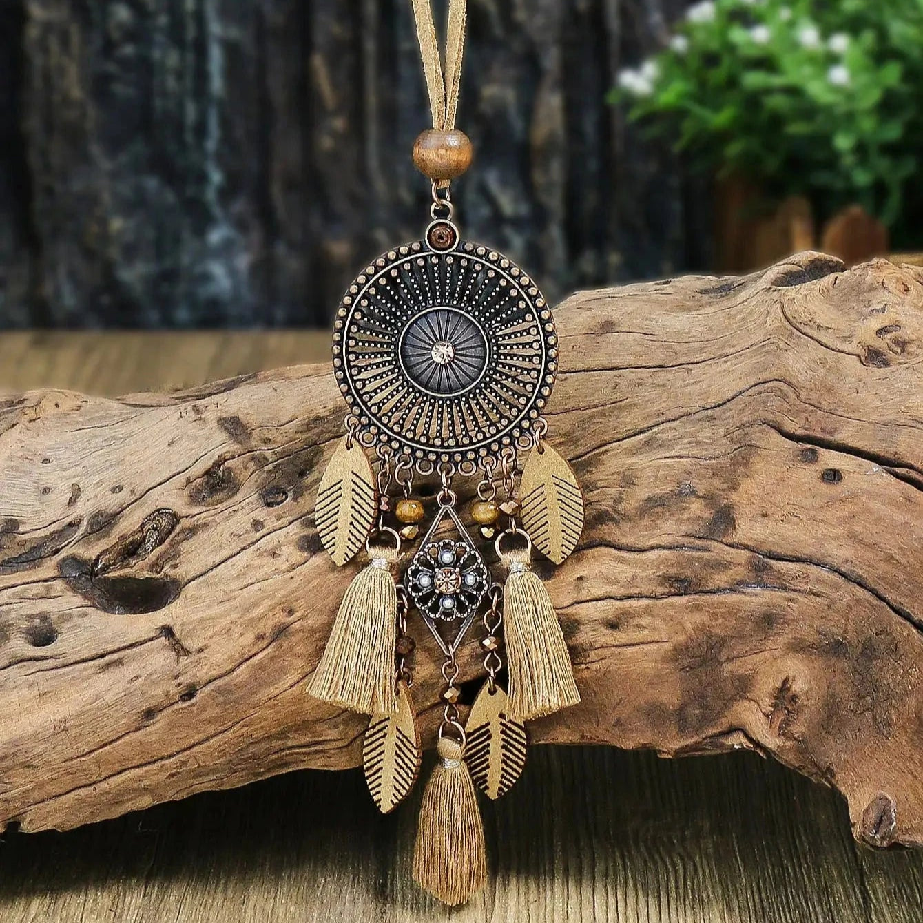 Ethnischer Stil Anhänger Halskette mit Quasten Stil 1