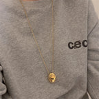 Lange Halskette Anhänger großer Wassertropfen gold