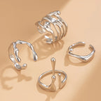 Langer Ring Wassertropfen Silber