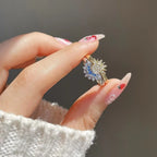 Set aus 2 Ringen Mond oder Sonne mit Zirkonia für Paare