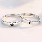 Set mit 2 Ringen für Paare, Sonnen- und Mondring, romantisch