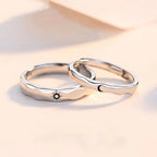Set mit 2 Ringen für Paare, Sonnen- und Mondring, romantisch