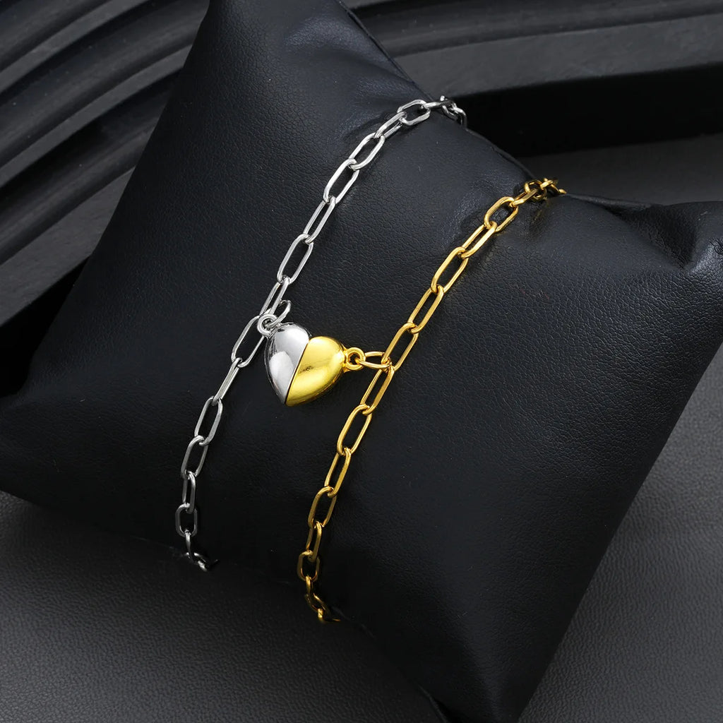 Set aus 2 Halbherz-Armbändern für Paare