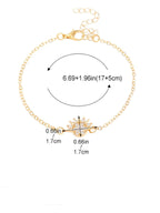 Set mit 2 Mond- oder Sonnenarmbändern aus Zirkon für Paare