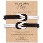 Set aus 2 Knotenarmbändern für Paare, weiß und schwarz