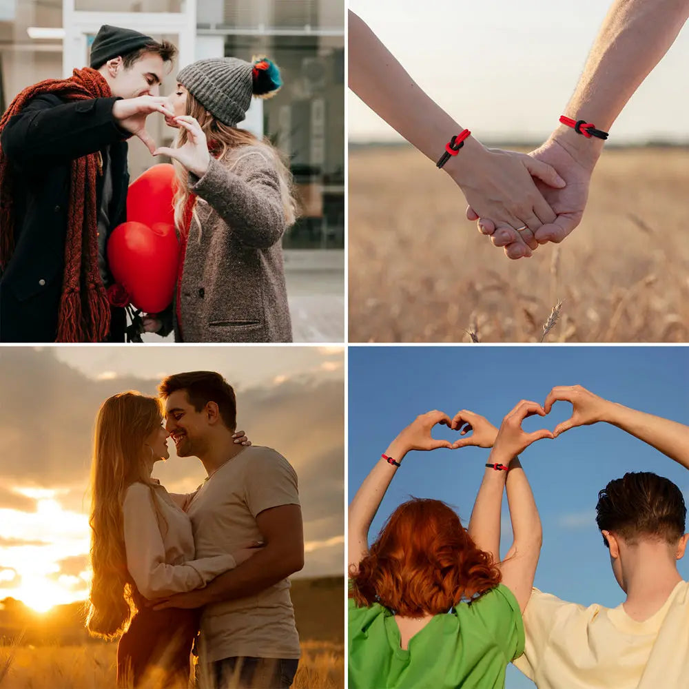 Set aus 2 Knotenarmbändern für Paare