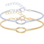 Set mit 2 romantischen Knotenarmbändern für Paare, Freunde oder Duos