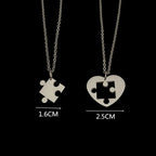 Set mit 2 Halsketten mit Puzzle-Anhänger für Paare