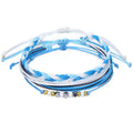 Set aus 3 farbigen, wasserdichten brasilianischen Armbändern blau 
