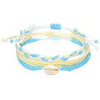 Set aus 3 farbigen, wasserdichten brasilianischen Armbändern gelb