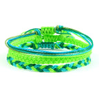 3er-Set wasserdichte geflochtene brasilianische Armbänder grün 