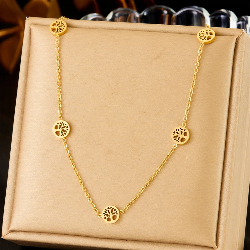 Schmuckset Baum des Lebens Halskette, Armband und Ohrringe