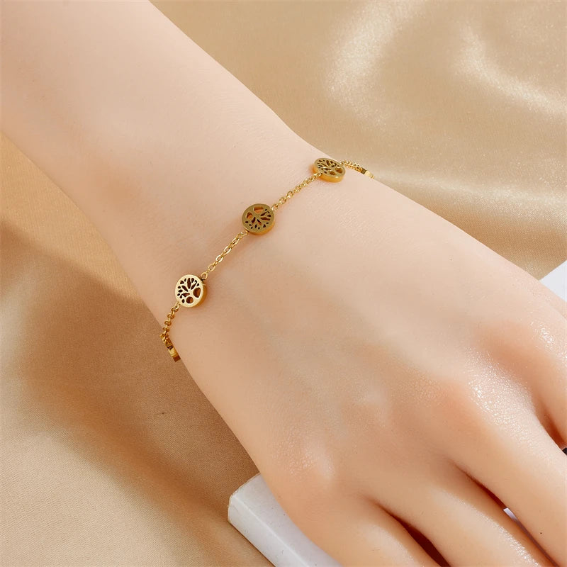 Schmuckset Baum des Lebens Halskette, Armband und Ohrringe