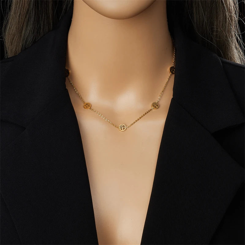 Schmuckset Baum des Lebens Halskette, Armband und Ohrringe