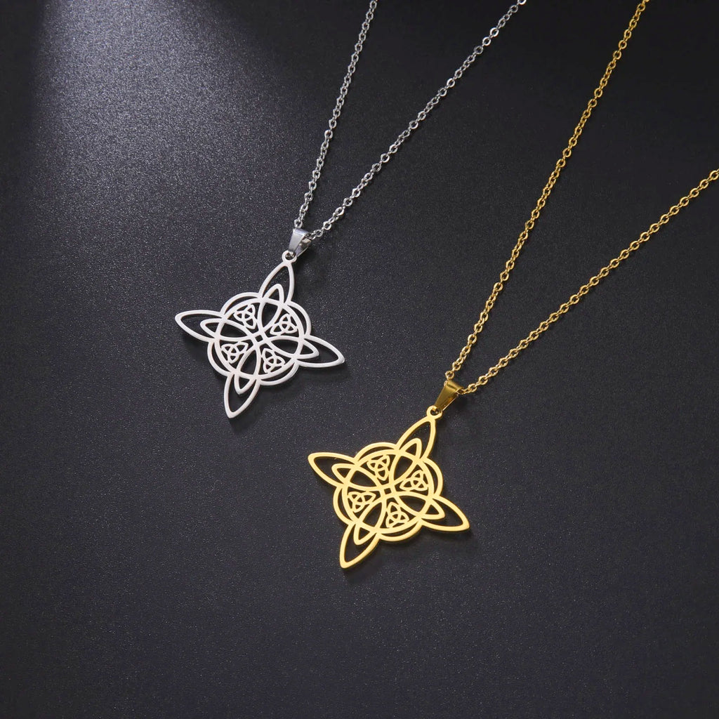 Pendentif et collier "protection éternelle" nœud de sorcière