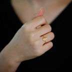 Kleiner Lebensblume-Ring für Damen Gold
