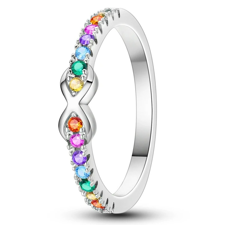 Regenbogenring mit Unendlichkeitssymbol