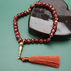Tasbih Lang 33 schwarze Perlen - muslimische Gebetskette rot