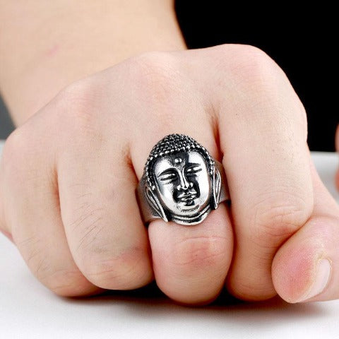 Buddha-Ring Silber Gold