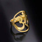 Buddhistische Om Tibetische Siegelring Herren Damen Ring Gold