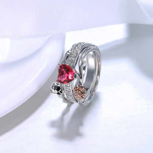 Silber Damen Totenkopf-Ring