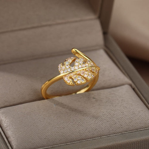 Ring Palmblatt Gold