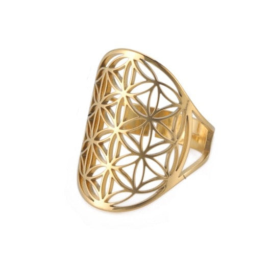 Ring Lebensblume Dawapara Mandala Gold