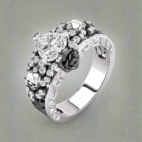 Schwarzer Gothic-Ring für Damen