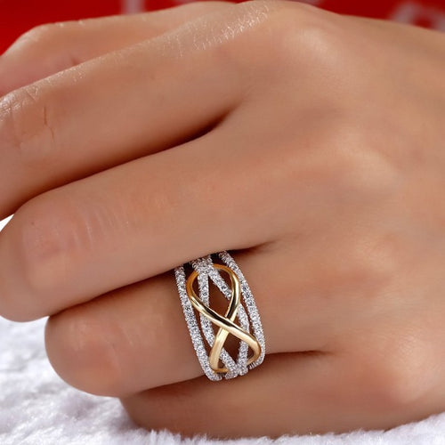Unendlichkeit Ring aus Gold & Diamant für Damen