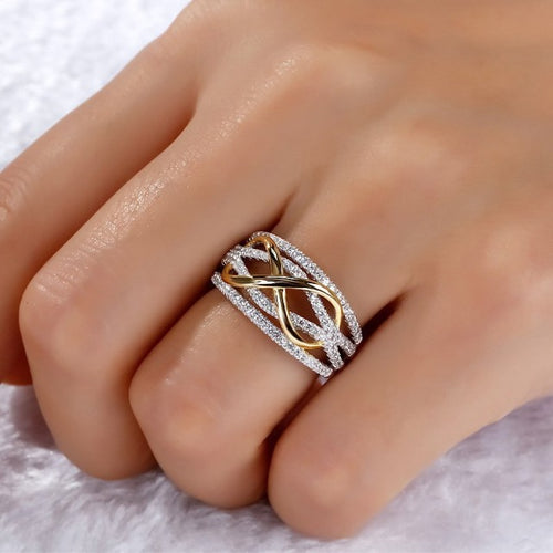 Unendlichkeit Ring aus Gold & Diamant für Damen