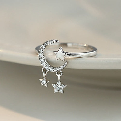 Mond- und Sternring Damen Asterring