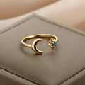 Mondring Damen Ring Sterne Gold