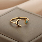 Mondring Damen Ring Sterne Gold