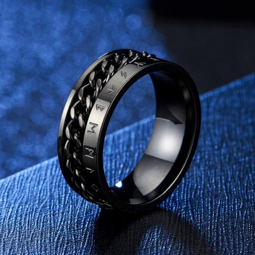 Nordischer Wikinger-Ring schwarz