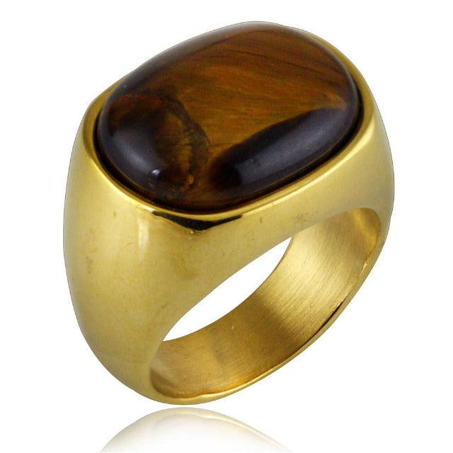 Tigerauge-Ring und Gold