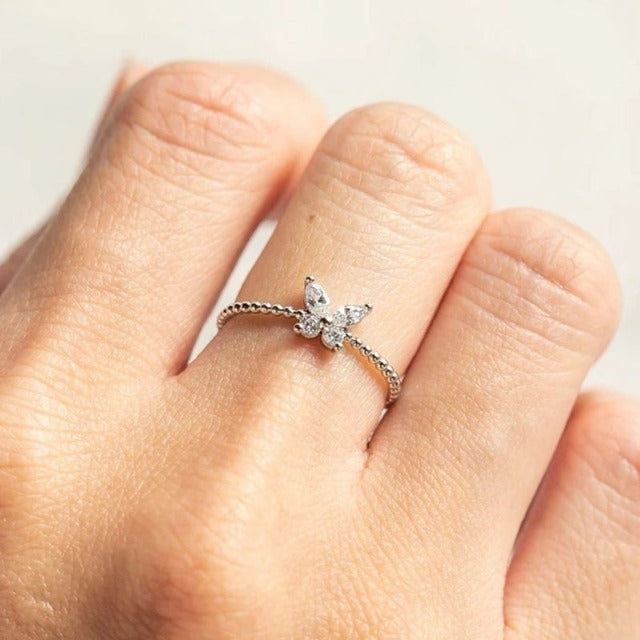 Silberner Schmetterlingsring